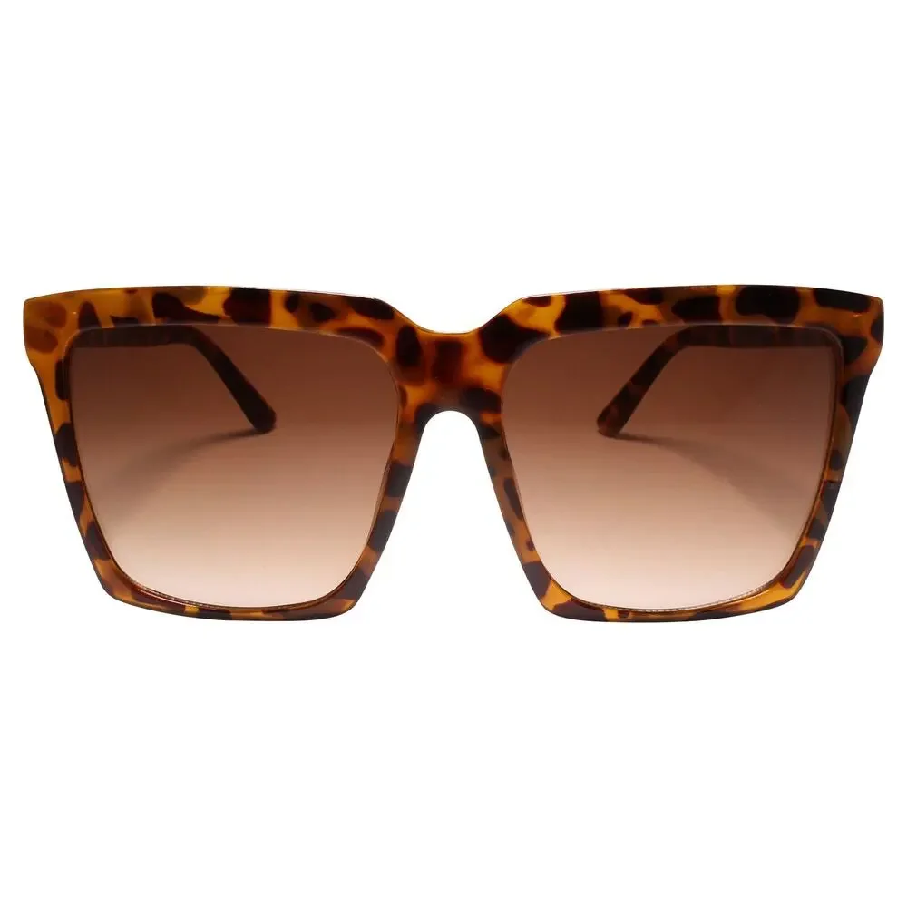 Oversized Stylish Tortoise Square Sunglasses